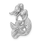 Load image into Gallery viewer, 14k White Gold Satin &amp; Diamond-cut Mermaid Chain Slide
