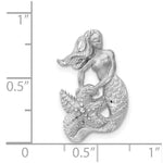Load image into Gallery viewer, 14k White Gold Satin &amp; Diamond-cut Mermaid Chain Slide
