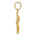 Load image into Gallery viewer, 14k Yellow Gold Satin Diamond-cut Sea Life Pendant
