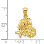 Load image into Gallery viewer, 14k Yellow Gold Satin Diamond-cut Sea Life Pendant
