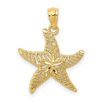 Load image into Gallery viewer, 14K Yellow Gold Diamond-cut Polished Filigree Starfish Pendant
