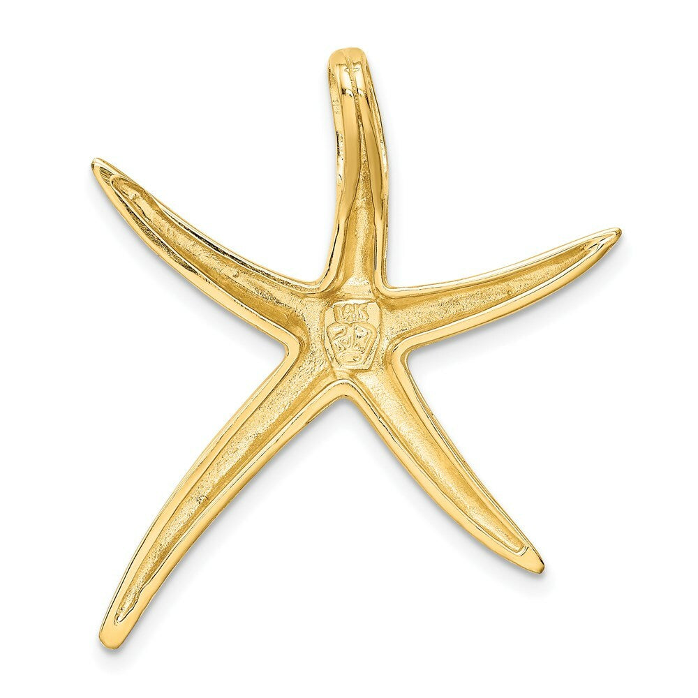 14k Yellow Gold Polished Starfish Slide