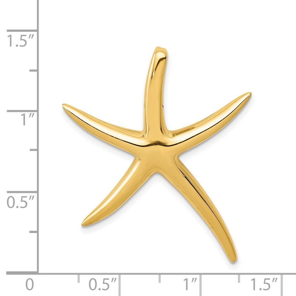 14k Yellow Gold Polished Starfish Slide