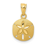Load image into Gallery viewer, 14K Yellow Gold Satin Diamond-cut Sand Dollar Pendant
