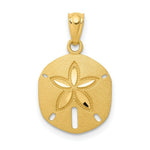 Load image into Gallery viewer, 14K Yellow Gold Satin Diamond-cut Sand Dollar Pendant
