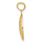 Load image into Gallery viewer, 14K Two-tone Gold with Rhodium Diamond-cut Polished Sand Dollar Pendant

