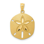Load image into Gallery viewer, 14k Yellow Gold Satin Diamond-cut Sand Dollar Pendant
