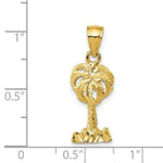 Load image into Gallery viewer, 14k Yellow Gold Polished Diamond-cut Palm Tree Pendant
