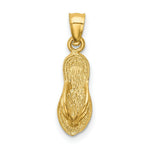 Load image into Gallery viewer, 14K Yellow Gold Polished and Textured Flip Flop Pendant
