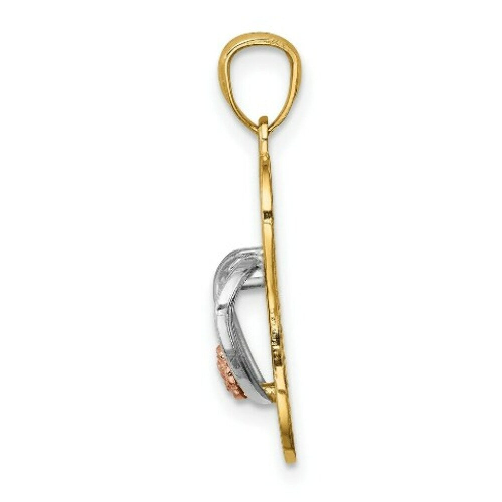 14k Yellow & Rose Gold Sandal Pendant