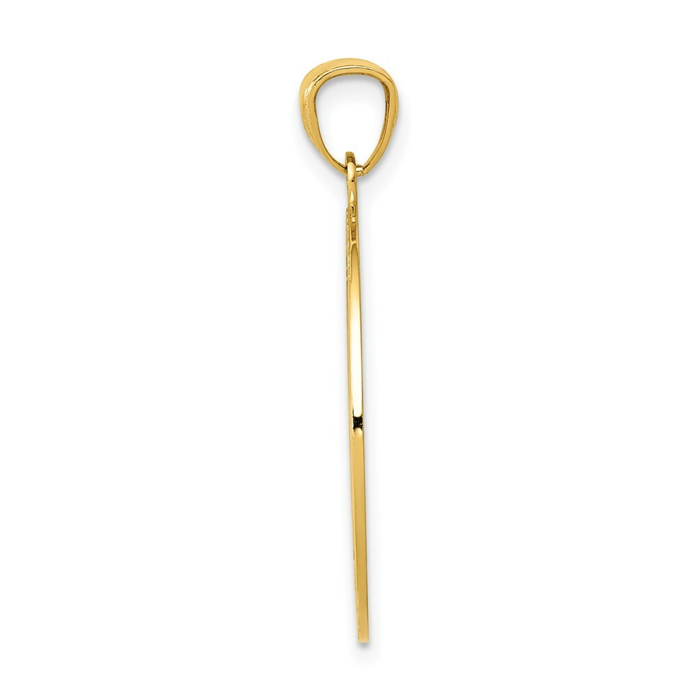 14k Yellow Gold Satin & Polished Lost Without You Compass Pendant