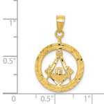 Load image into Gallery viewer, 14k Yellow Gold Masonic Symbol in Wreath Pendant
