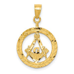 Load image into Gallery viewer, 14k Yellow Gold Masonic Symbol in Wreath Pendant
