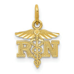 Load image into Gallery viewer, 14K Yellow Gold Diamond-cut Polished RN Nurse Pendant
