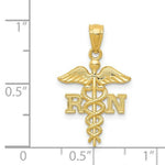 Load image into Gallery viewer, 14K Yellow Gold Diamond-cut Polished RN Nurse Pendant
