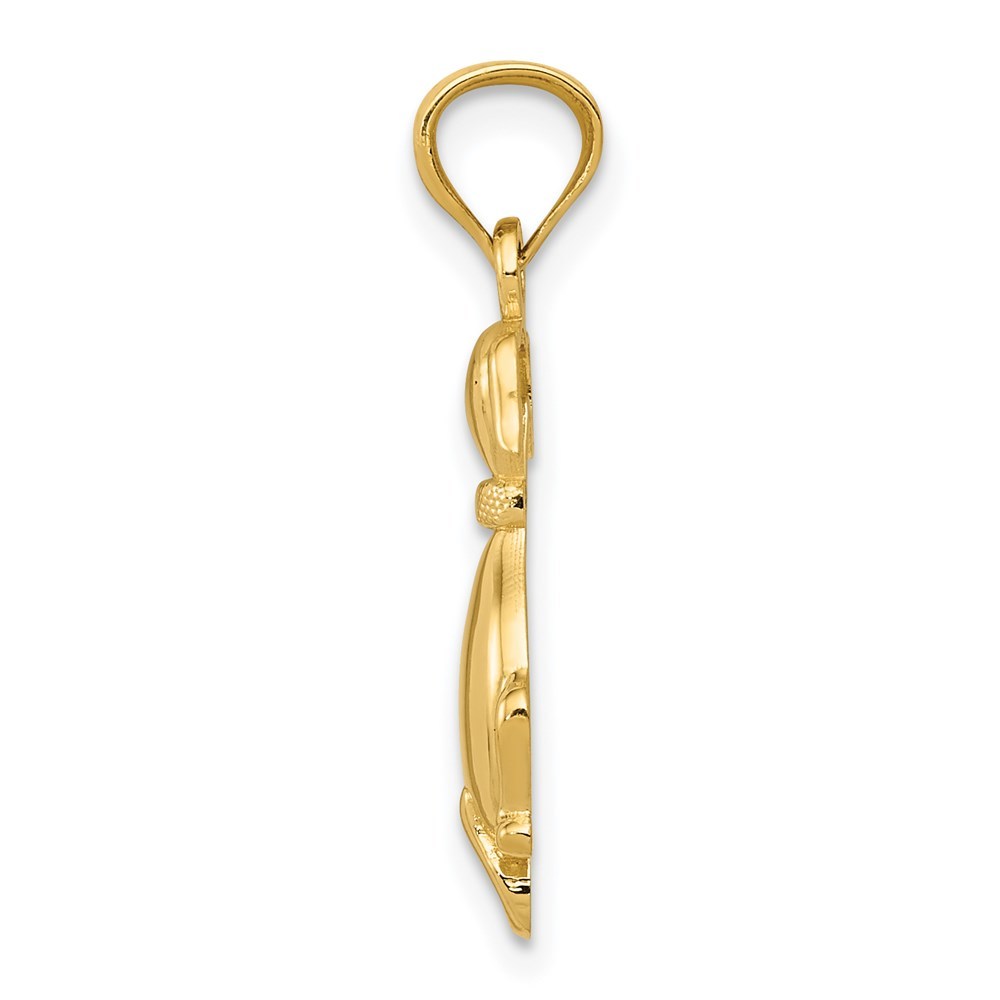 14K Yellow Gold Polished Sitting Dog Pendant