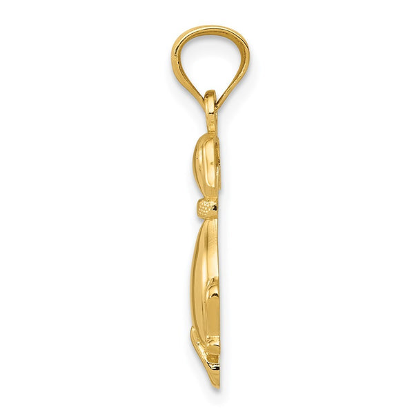 14K Yellow Gold Polished Sitting Dog Pendant