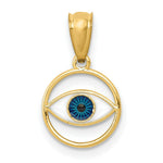 Load image into Gallery viewer, 14K Yellow Gold Polished Enameled Eye Pendant
