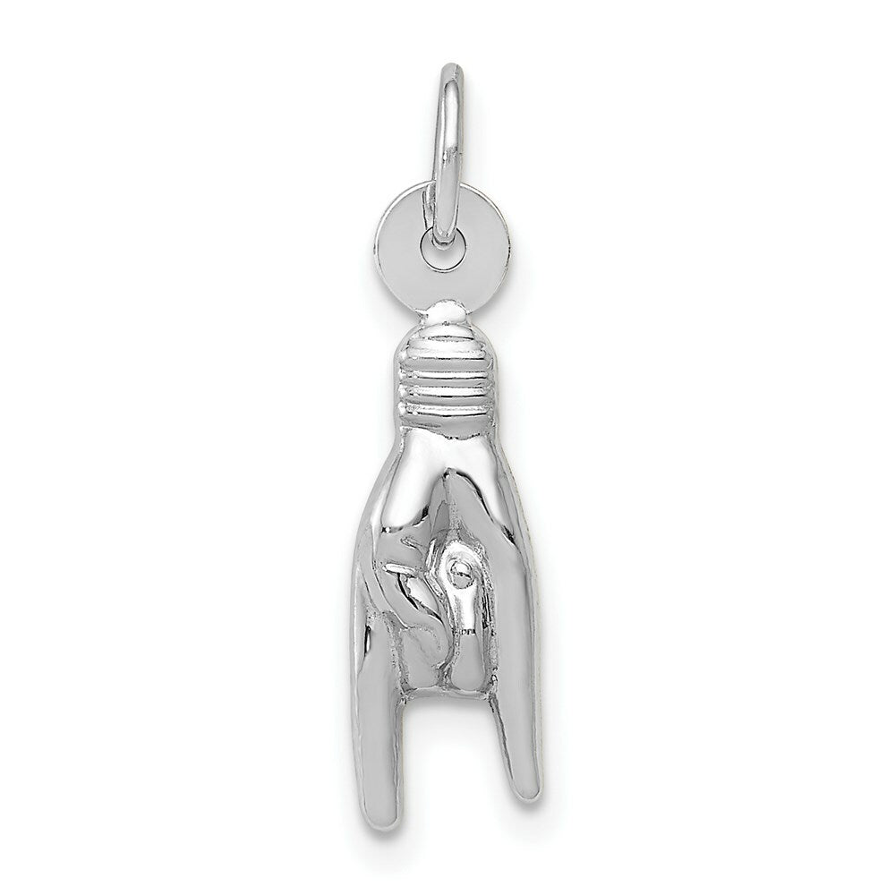 14k White Gold Good Luck Hand Charm