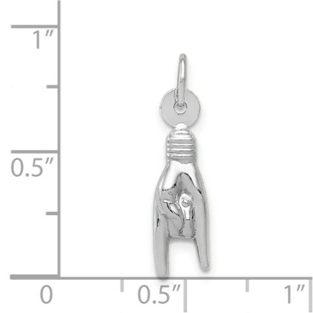 14k White Gold Good Luck Hand Charm