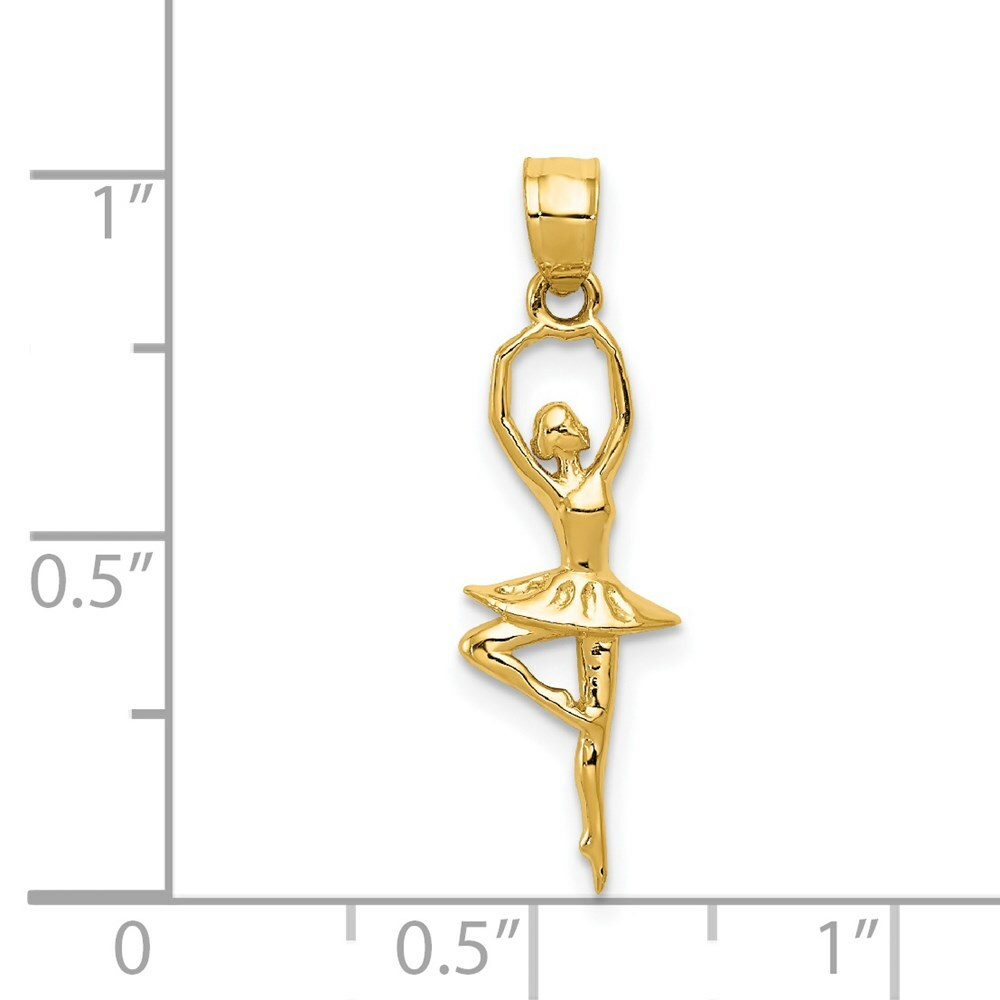 14K Yellow Gold Polished Small Ballerina Pendant