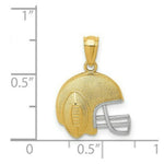 Load image into Gallery viewer, 14K Two-tone Gold with Rhodium Satin &amp; Polished Football on Helmet Pendant
