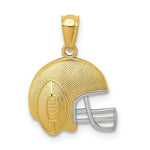 Load image into Gallery viewer, 14K Two-tone Gold with Rhodium Satin &amp; Polished Football on Helmet Pendant
