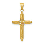 Load image into Gallery viewer, 14k Yellow Gold Polished Braided Cross Pendant
