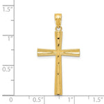 Load image into Gallery viewer, 14k Yellow Gold Reversible Satin/Diamond-cut Cross Pendant
