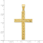 Load image into Gallery viewer, 14k Yellow Gold Polished and Textured Diamond-cut Latin Cross Pendant
