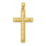 Load image into Gallery viewer, 14k Yellow Gold Diamond-cut Latin Cross Pendant
