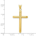 Load image into Gallery viewer, 14k Yellow Gold Polished Tube Cross Pendant
