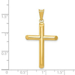 Load image into Gallery viewer, 14k Yellow Gold Polished Tube Cross Pendant
