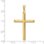 Load image into Gallery viewer, 14k Yellow Gold Polished Tube Cross Pendant
