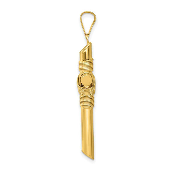 14k Yellow Gold Polished Tube Cross Pendant