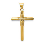 Load image into Gallery viewer, 14k Yellow Gold Polished Tube Cross Pendant
