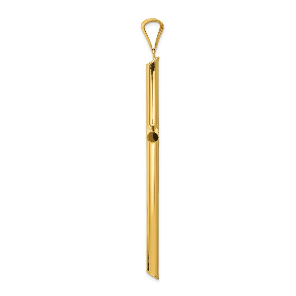 14k Yellow Gold Polished Tube Cross Pendant