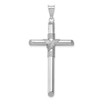 Load image into Gallery viewer, 14k White Gold Polished Tube Cross Pendant
