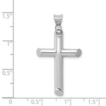 Load image into Gallery viewer, 14k White Gold Polished Tube Cross Pendant
