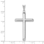 Load image into Gallery viewer, 14k White Gold Polished Tube Cross Pendant
