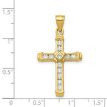 Load image into Gallery viewer, 14k Yellow Gold CZ Cross Pendant
