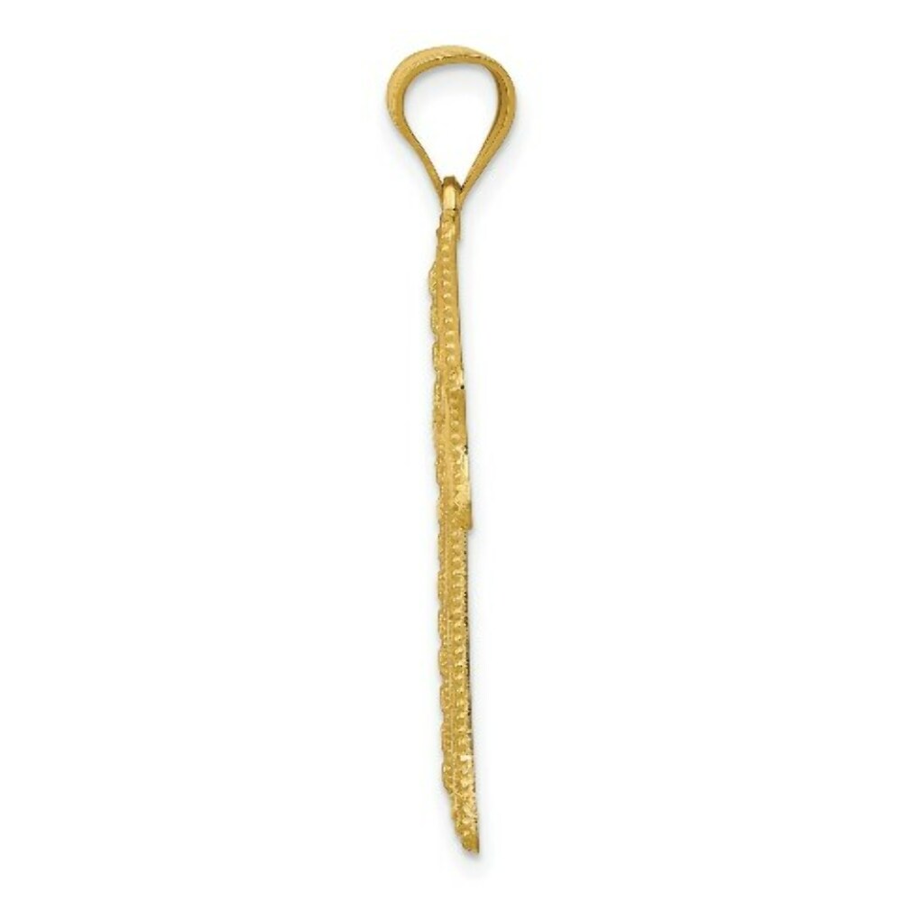 14k Yellow Gold Diamond-cut Cross Pendant