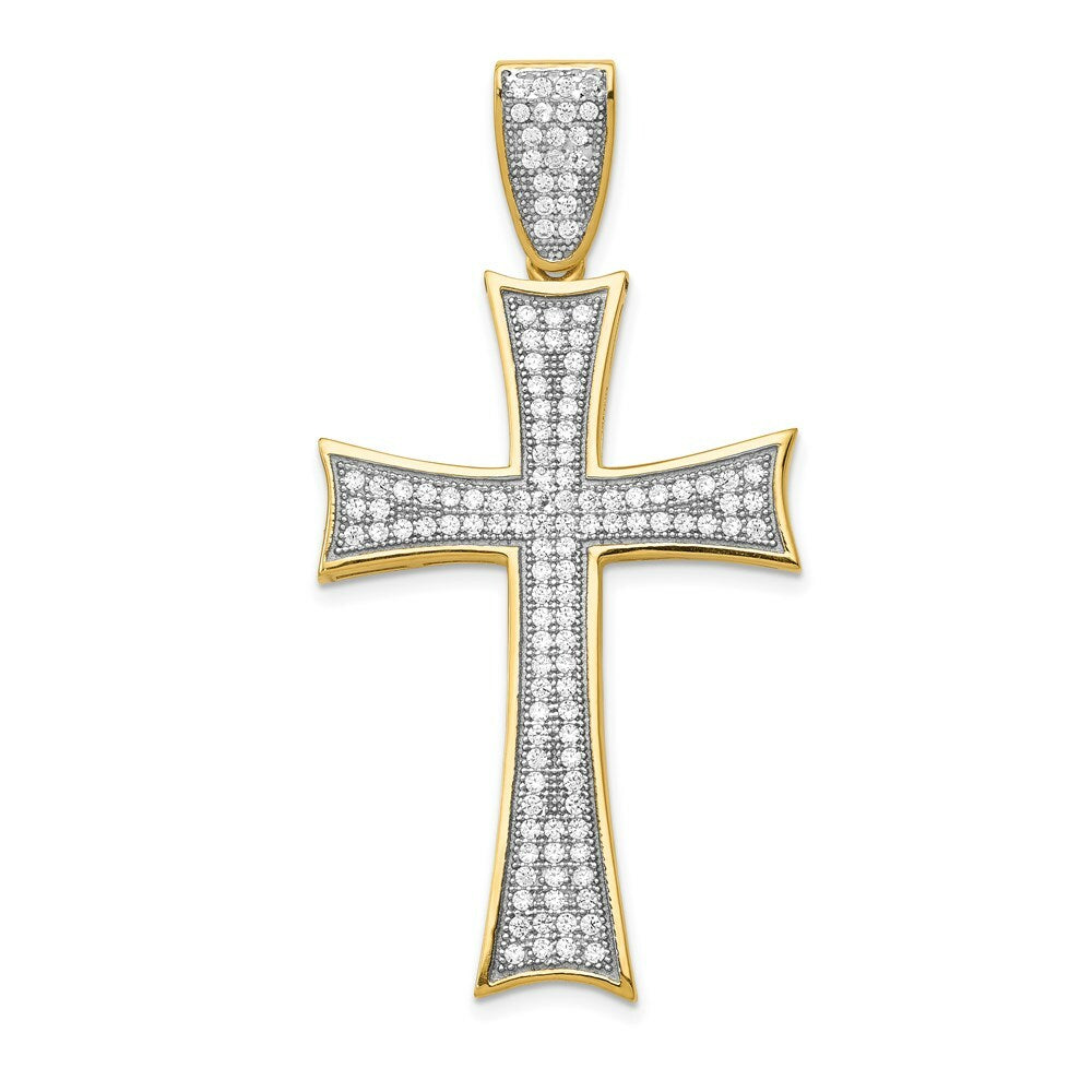 14k Micro Pave CZ Large Cross 49mm Pendant  about 2 inches