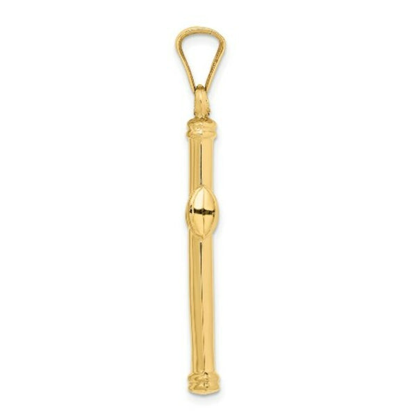 14k Yellow Gold Polished Stamping Cross Pendant