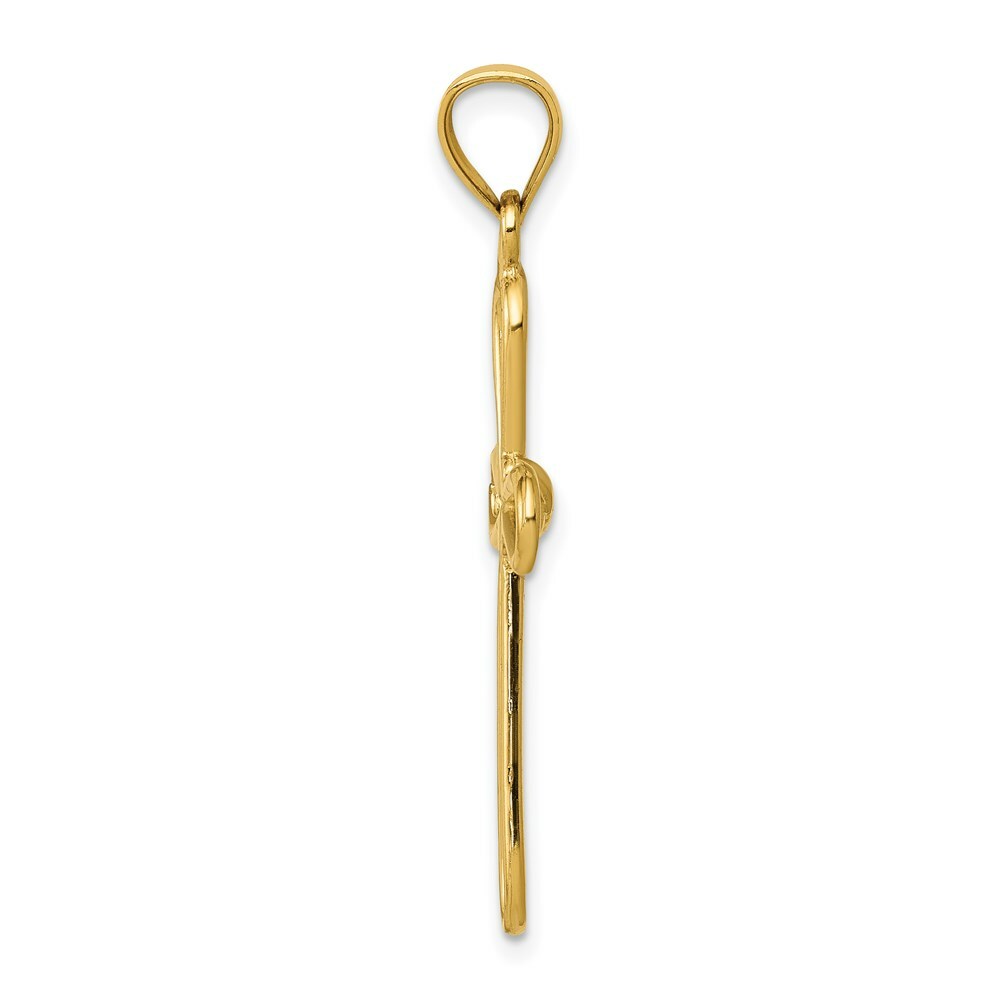 14k Yellow Gold Polished Rounded Cross w/-X- Center Pendant