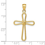Load image into Gallery viewer, 14k Yellow Gold Polished Rounded Cross w/-X- Center Pendant
