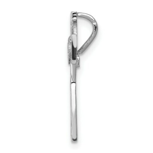 14k White Gold Polished Celtic Cross Chain Slide