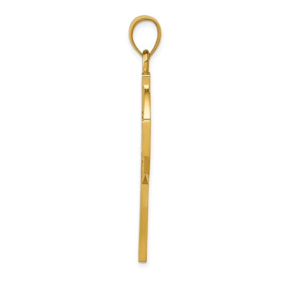 14k Yellow Gold Polished Celtic Cross Pendant