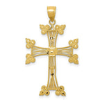 Load image into Gallery viewer, 14k Yellow Gold Diamond-cut Fancy Cross Pendant
