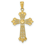Load image into Gallery viewer, 14K Yellow Gold Diamond-cut Polished Filigree Cross Pendant
